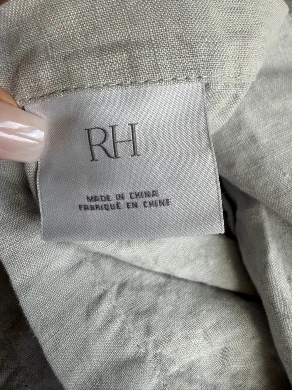 Restoration Hardware Belgian Stonewashed  Linen King Lounger Shams(2) light gray